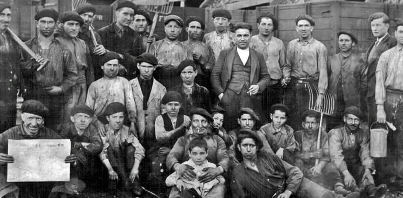 Trabajadores de Guardo en 1934.